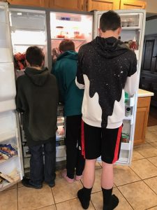 Boys at the fridge