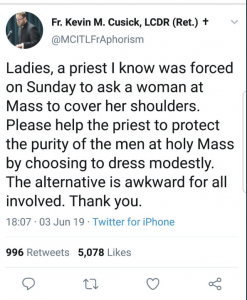 Tweet by Catholic priest